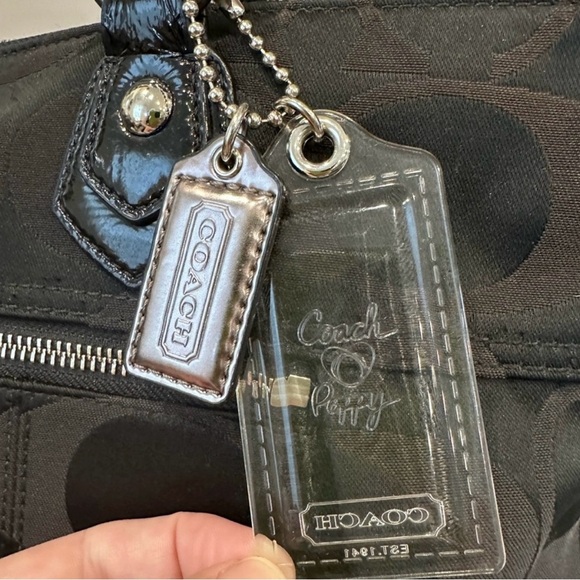 Coach Black and Pink Shoulder Bag with Signature Monogram - Picture 3 of 7